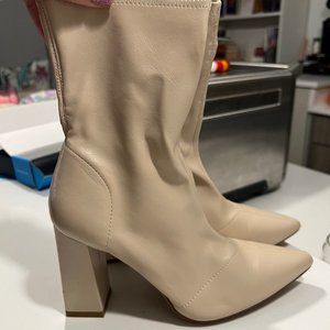 ASOS Cream Calf Booties